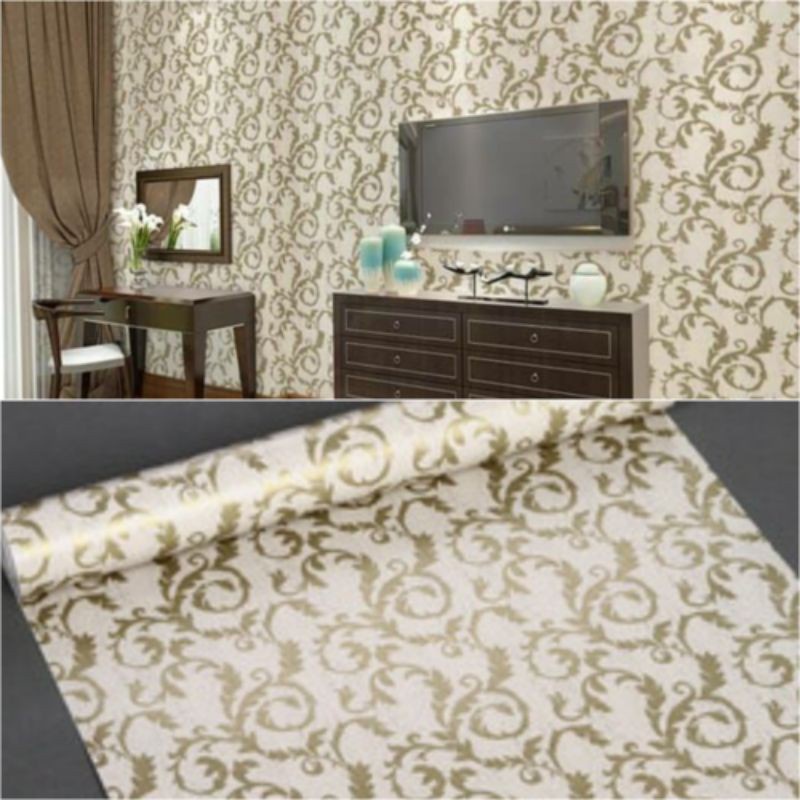 Wallpaper Sticker Dinding Motif Bunga Rambat Panjang 10Meter x Lebar 45cm