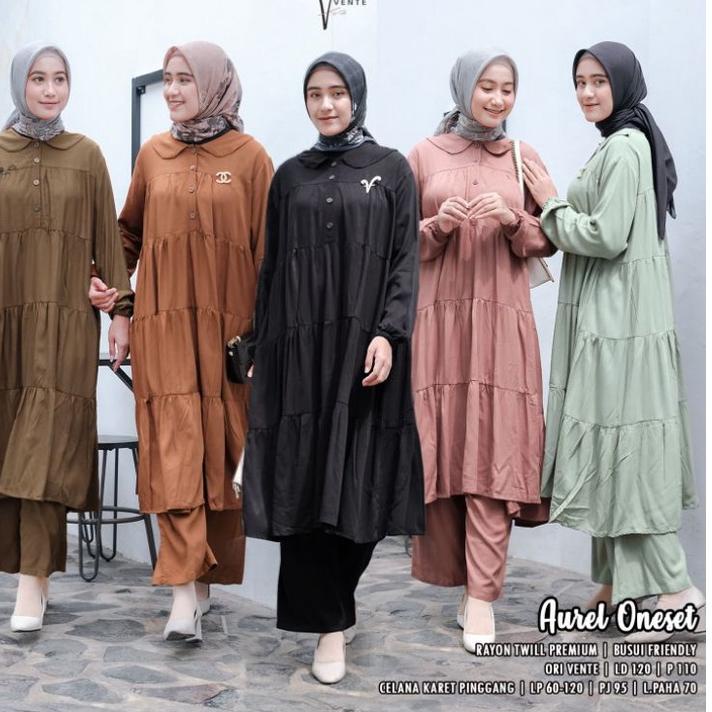 ㅲ AUREL ONE SET // SETELAN WANITA // BAJU WANITA // BAJU WANITA MUSLIM // RAYON TWILL PREMIUM // JUM