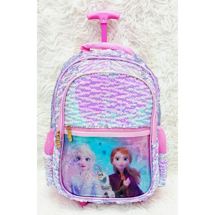 Tas Troli Anak Little Pony Anak Perempuan Tk Troly Dorong Ransel  PO120  Sd Sequin Flip Glitter Froz