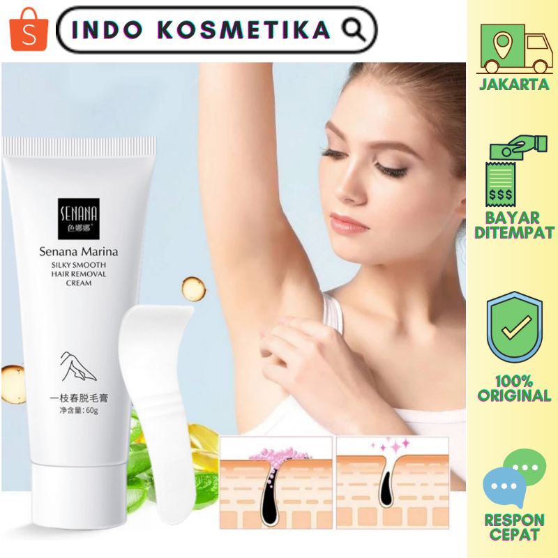 (FREE SPATULA) SENANA HAIR REMOVAL CREAM PENGHILANG BULU PERONTOK BULU DEPILATORY CREAM