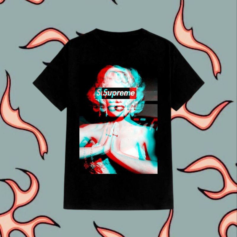 KAOS VINTAGE SUPREME / T SHIRT BLACK SUPREME / KAOS HITAM UNISEX