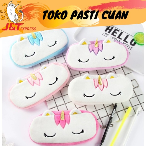 

kotak pensil kain unicorn keperluan sekolah atk fancy bisa COD termurah