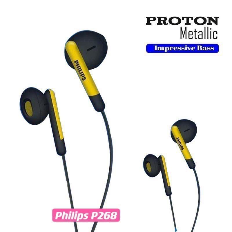 HEADSET PHILIPS QP268 IMPRESSIVE BASS PROTON METALLIC SUARA BASS BAGUS