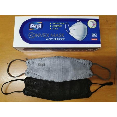 b0n1h Masker Sensi Convex Mask 4Ply Evo Plusmed 4D Kf94 Earloop Isi 20 - Abu-Abu Hh300H