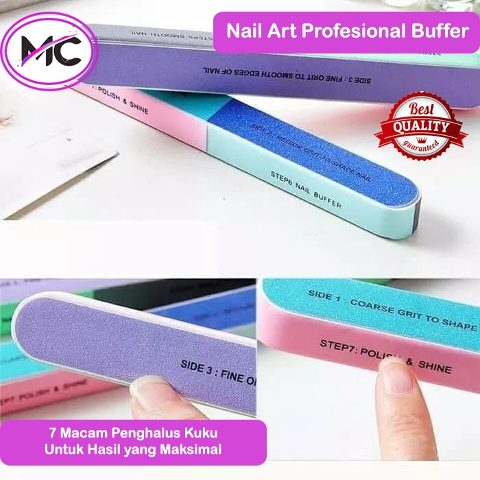 Kikir Kuku Nail Buffer Brush Polish Amplas Block 7 Sisi Perawatan Tangan Kaki Menicure Pedicure Alat Kecantikan