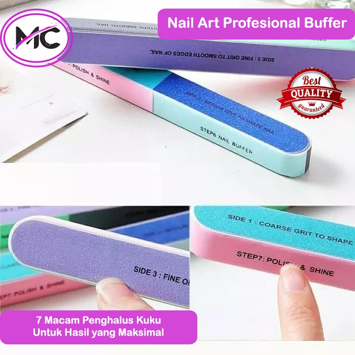 Kikir Kuku Nail Buffer Brush Polish Amplas Block 7 Sisi Perawatan Tangan Kaki Menicure Pedicure Alat Kecantikan