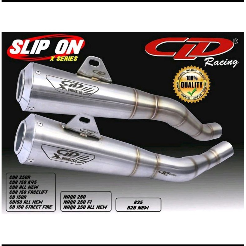 Knalpot Yamaha R25 MT25 Ninja 250 Fi Old/ Knalpot Slip On CLD Monster X Original FWV
