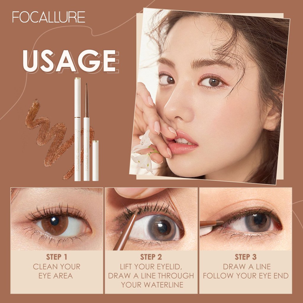 Focallure Perfectly Defined Gel Eyeliner Focallure Eyeliner Pen  Focallure Eyeliner Spidol Focallure Eyeliner Pencil Focallure Eyeliner Pensil  Focalure Focallur Fucallure Foccalure