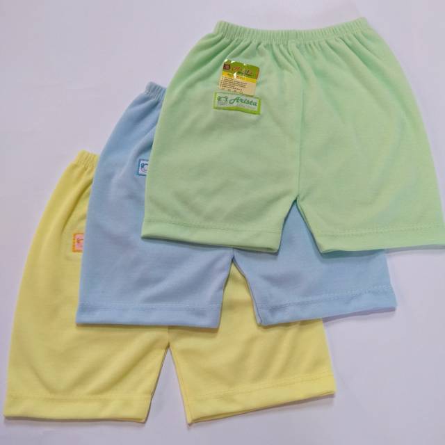 Celana pendek bayi aristababy isi 3 pcs ukuran S M L XL