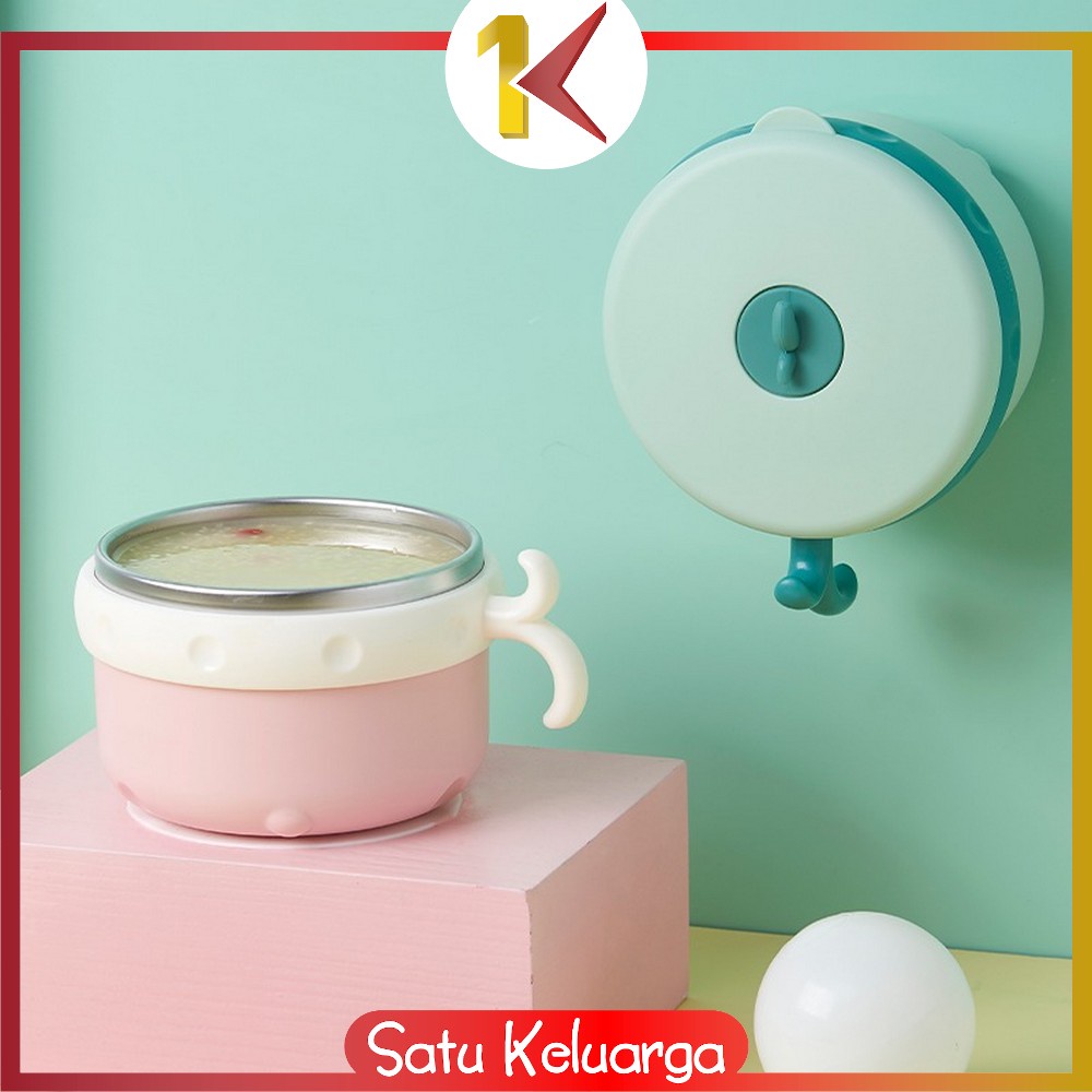 SK-C352 Mangkuk Stainless Karakter Mangkok Cangkir Stainless Steel + Tutup Fresh Bowl Set / Mangkok 