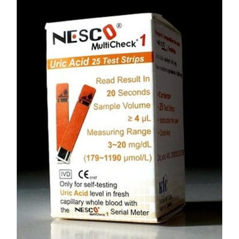 

Nesco Multicheck 1 Strip Urid Acid / Asam Urat Isi 25