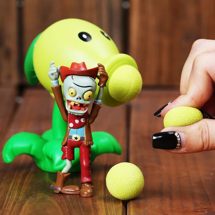 Action Figure Plants vs Zombies Mainan Bisa Nembak