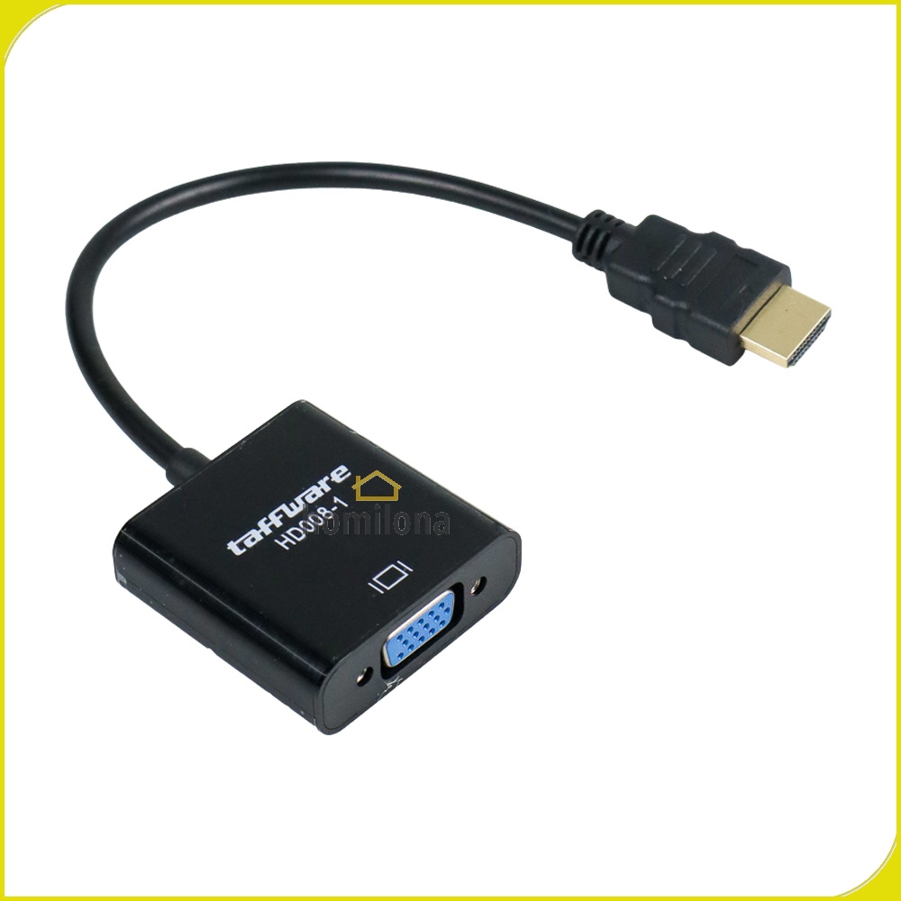 Adapter HDMI ke VGA Female dengan Audio - Taffware HD008-1 - Black White