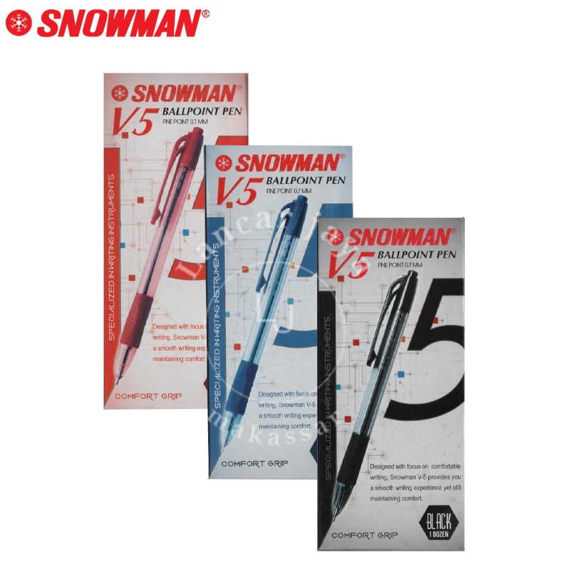 

[1 BOX / 12 PCS] Ballpoint Cetek Pulpen Snowman V5 Semi-gel ink 0.7mm