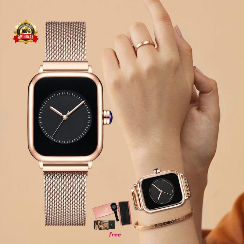 (Terima Cod)Jam Tangan Wanita Fashion IPh0N3 Strap Magnet/Stell(Dikirim Jakarta)