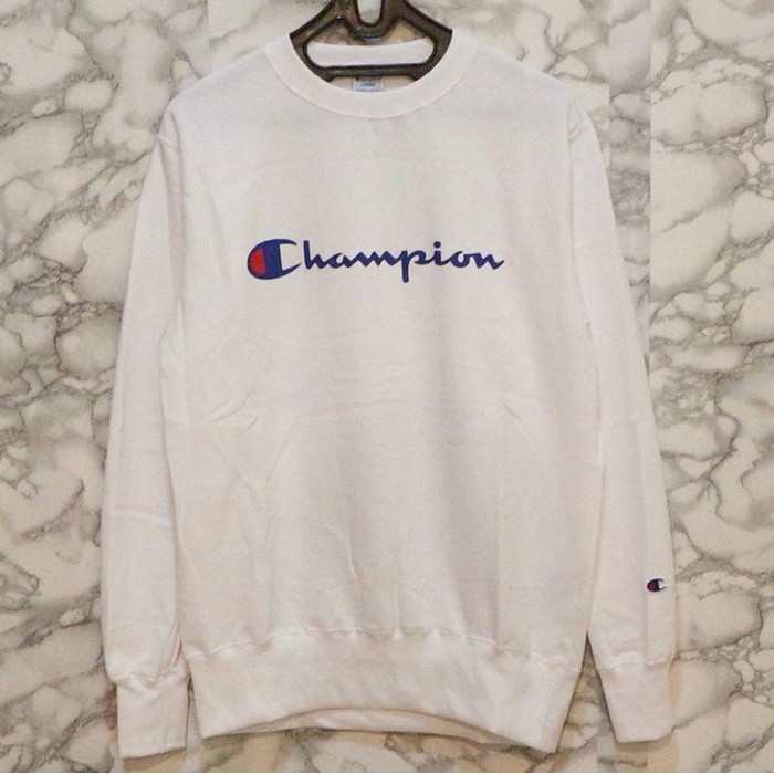 Champion Script Crewneck White