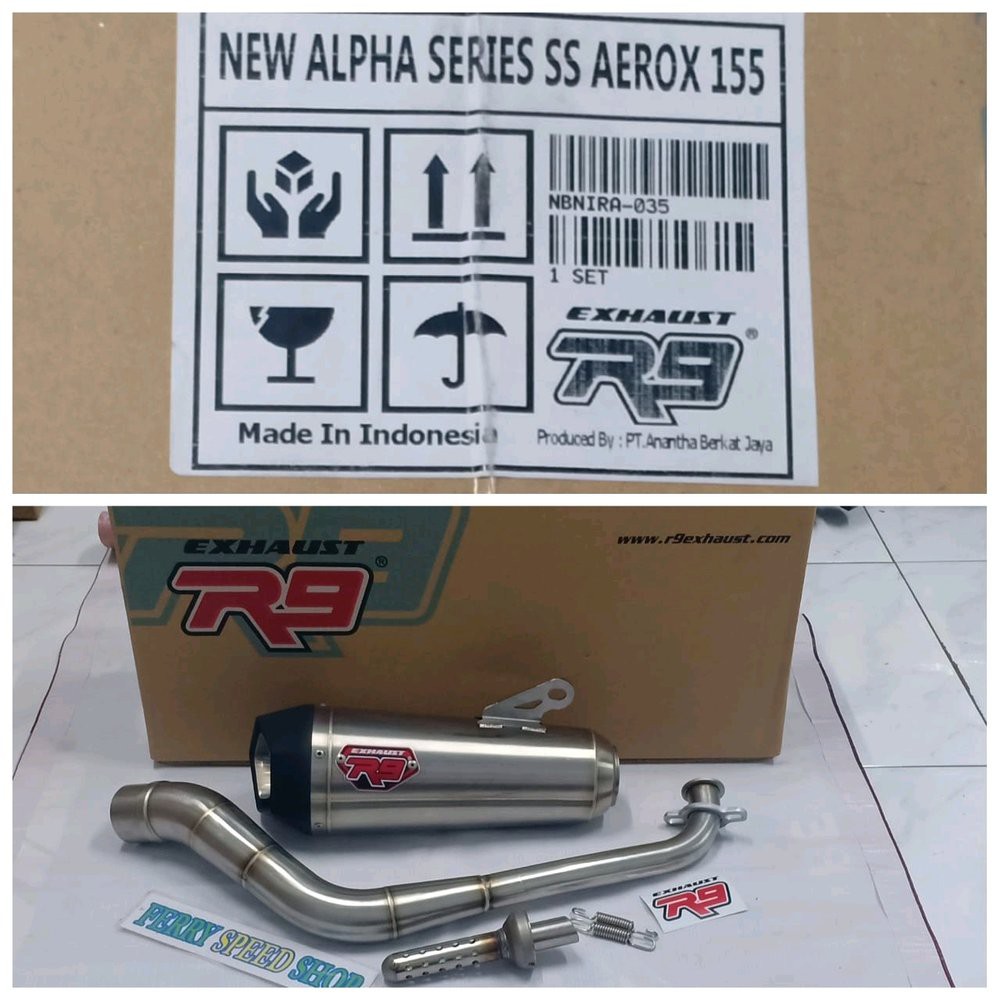 knalpot r9 alpha series aerox 155