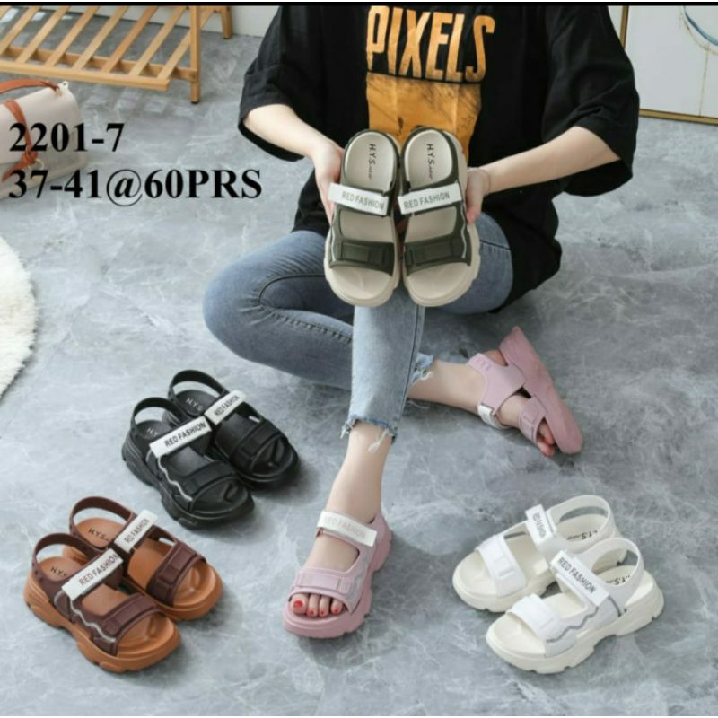 15.SANDAL KOREA KARET IMPORT SANDAL GUNUNG WANITA DV 2201-7