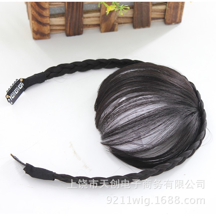 PK poni clip klip kepang braid bang hair clip rambut palsu extension