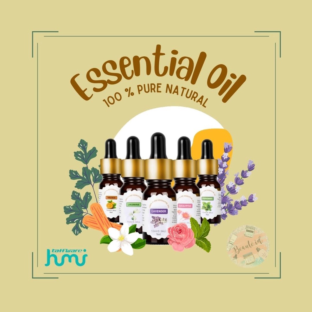 Minyak Aromatherapy Pengharum Ruangan Wangi Segar Relax Diffusers Pure Essential Oils Natural Aroma Water Soluble Orange / Jasmine / Lavender / Strawberry / Peppermint - 10ml