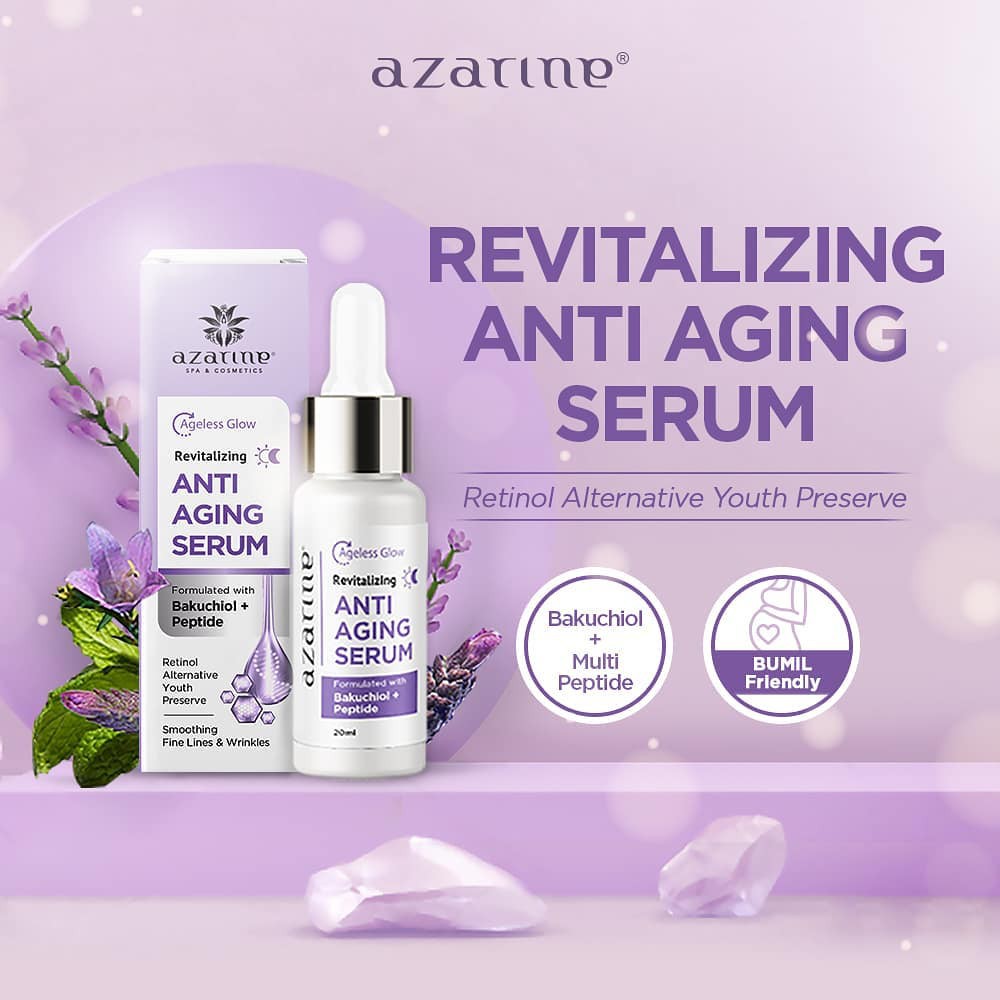 AZARINE Anti Aging Serum - 20ml ( Serum Anti Kerutan &amp; Fleg Hitam )ORIGINAL BPOM