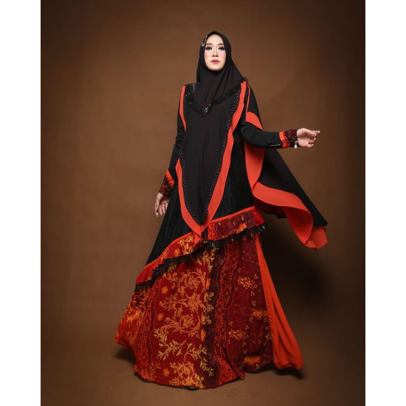 ISMI PREMIUM/Fredelina Set Black by Ismi Premium/Syar'i Branded/Syar'i Mewah/Syar'i Elegant