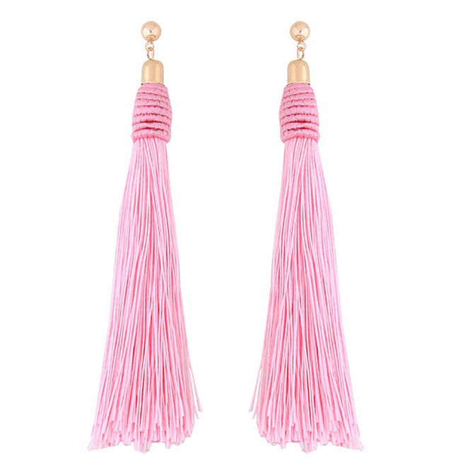 LRC Anting Tusuk Bohemia Tassel Decorated Earrings