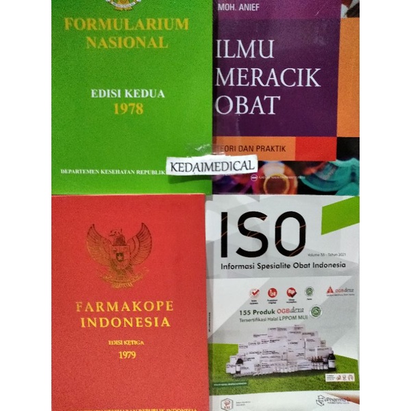 Paket 4 BUKU FARMASI : Farmakope Indonesia 3, FORNAS, IMO,dan ISO 2021