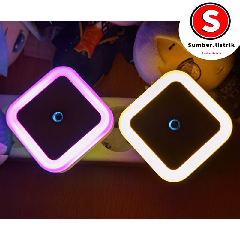 Lampu Tidur Night / Sleep Mini Lamp Dekorasi Hias KOTAK LED Otomatis Sensor Cahaya