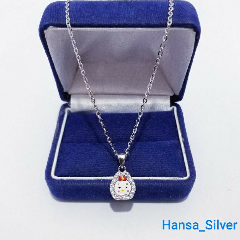 Kalung Perak Anak Silver 925 Lapis Emas Putih Hello Kitty Kalung Perak Anak Silver 925 Lapis Emas Putih Hello Kitty
