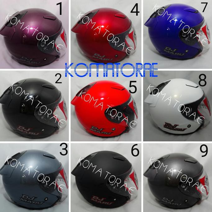 Helm KYT DJ Maru purple red white black blue abu