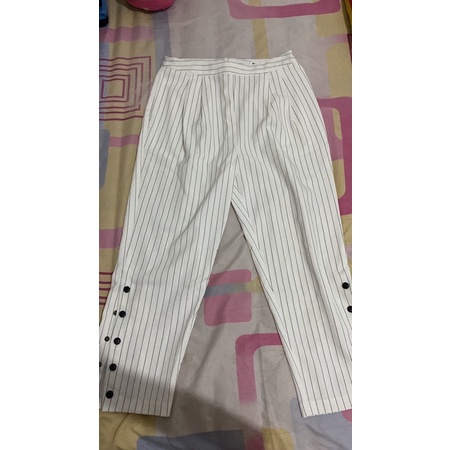 celana bahan highwaist pomelo