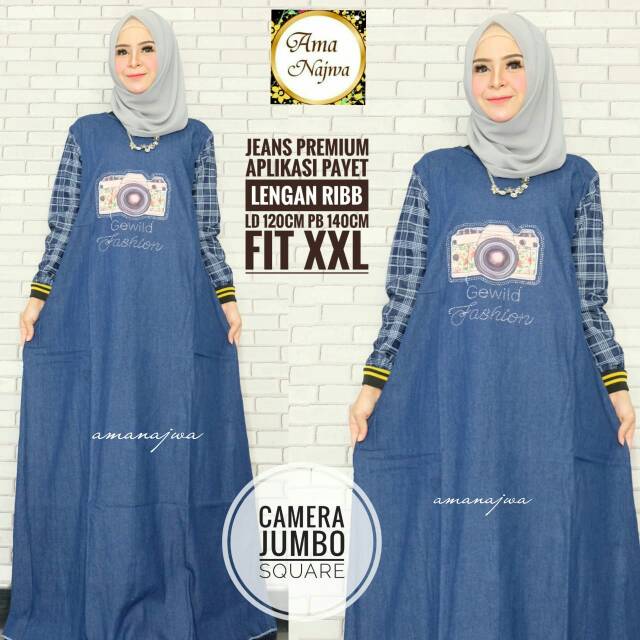 GAMIS JEANS CAMERA JUMBO SQUARE BY AMA NAJWA