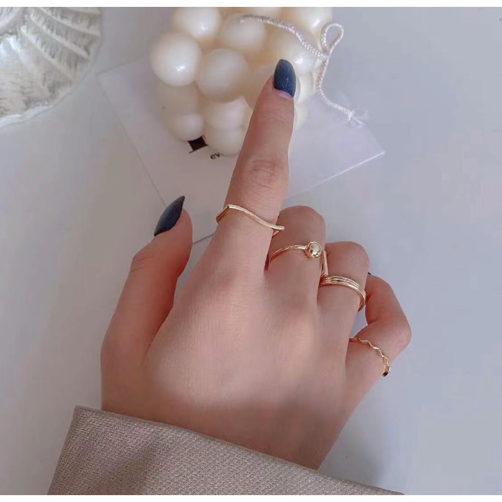 Cincin wanita fashion korea gold 4in1 C002