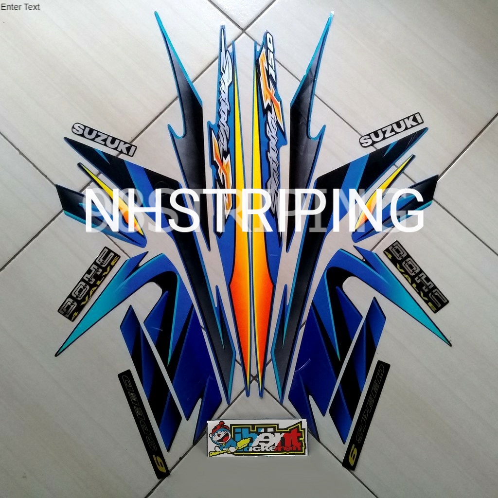 STRIPING  SATRIA FU F150 BIRU TAHUN 2008 STICKER LIS STANDAR ORI