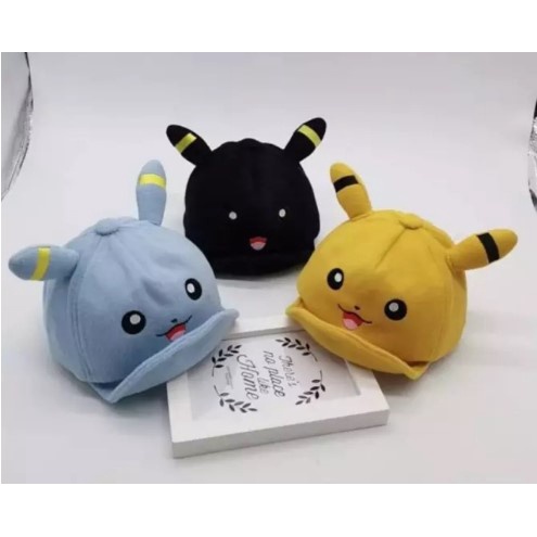 TOPI ANAK LAKI LAKI PEREMPUAN KARAKTER PIKACU TOPI ANAK POKEMON LUCU