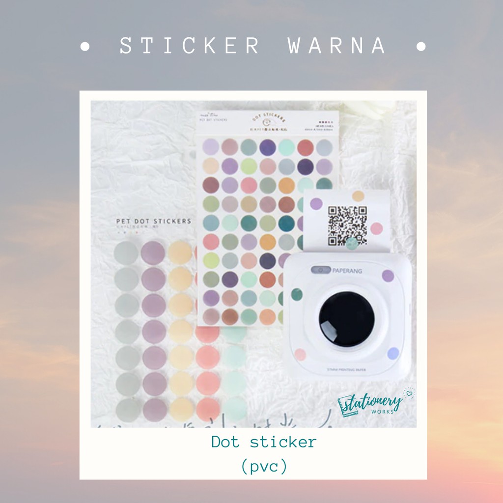 

Dot sticker PVC - colour palette - pastel colour - untuk jurnal planner scrapbook DIY