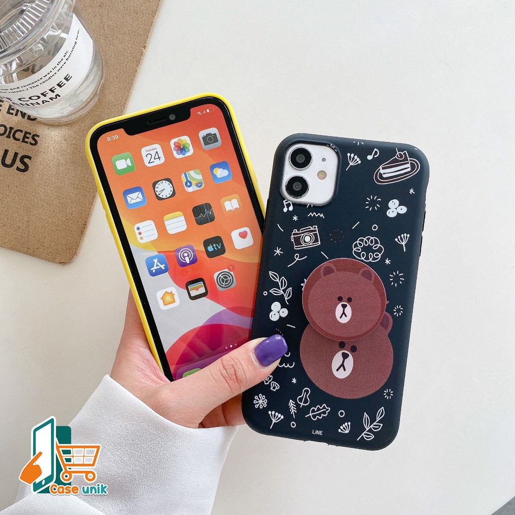 SS261 Softcase Popsocket BEAR Xiaomi Redmi Note 4 5a Prime 5 6 7 8 9 9s Pro CS2399