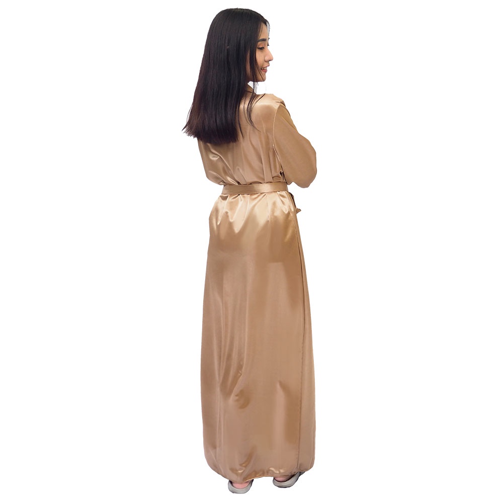 FOLVA bridesmaid kimono set baju tidur satin 1337GSET gold all size