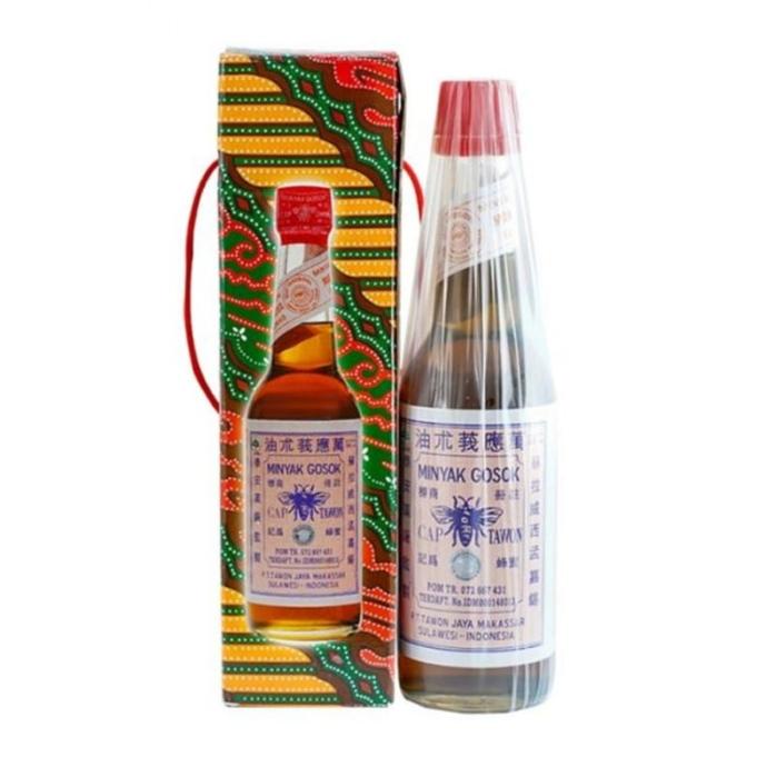 =+=+=+] Minyak Tawon Cap Tawon Tutup Merah 330 ml (asli Makassar) botol kaca