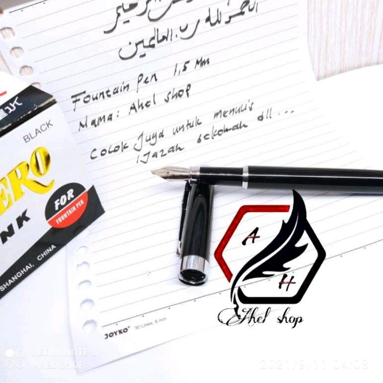 

(F-AZT ㊚}) Pulpen penulisan ijazah raport sekolah Fountain pen Kalam kaligrafi 1,5Mm tinta isi ulang hero satu set||top produk