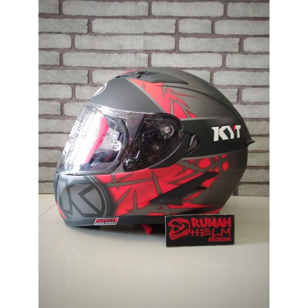 KYT Falcon 2 FR Spike Gunmetal doff original Falcon2 FR flat visor