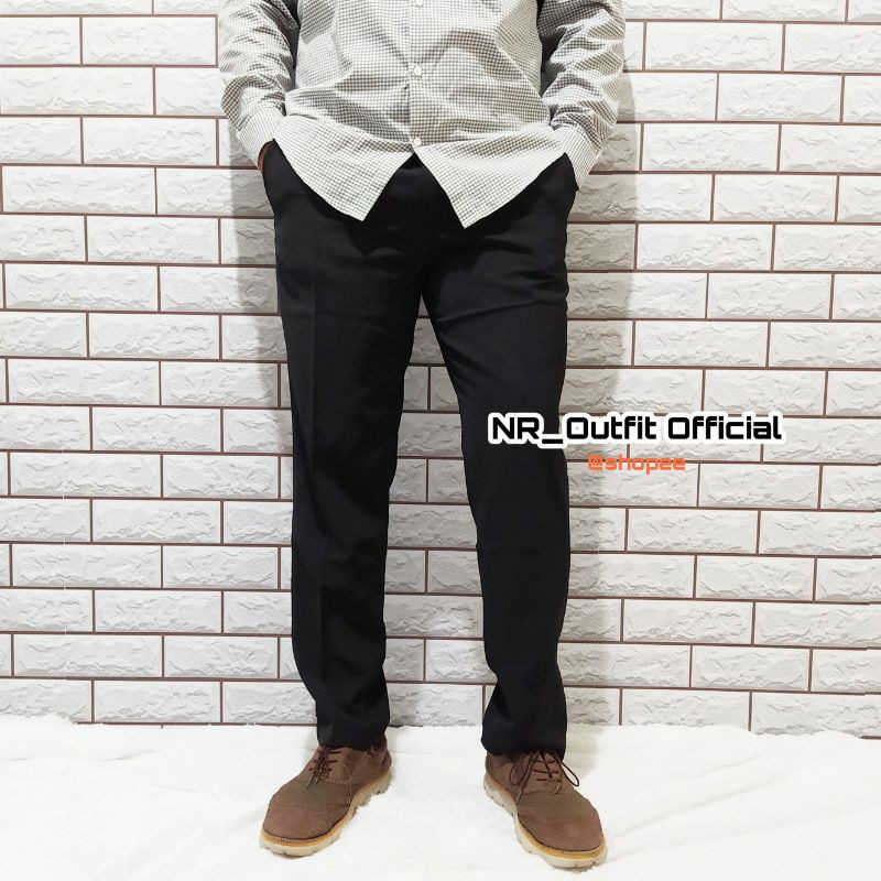 Celana Panjang Formal Pria Kerja Reguler Standar Slim Fit Kantor Bahan Kain Teflon Big Size 27-44