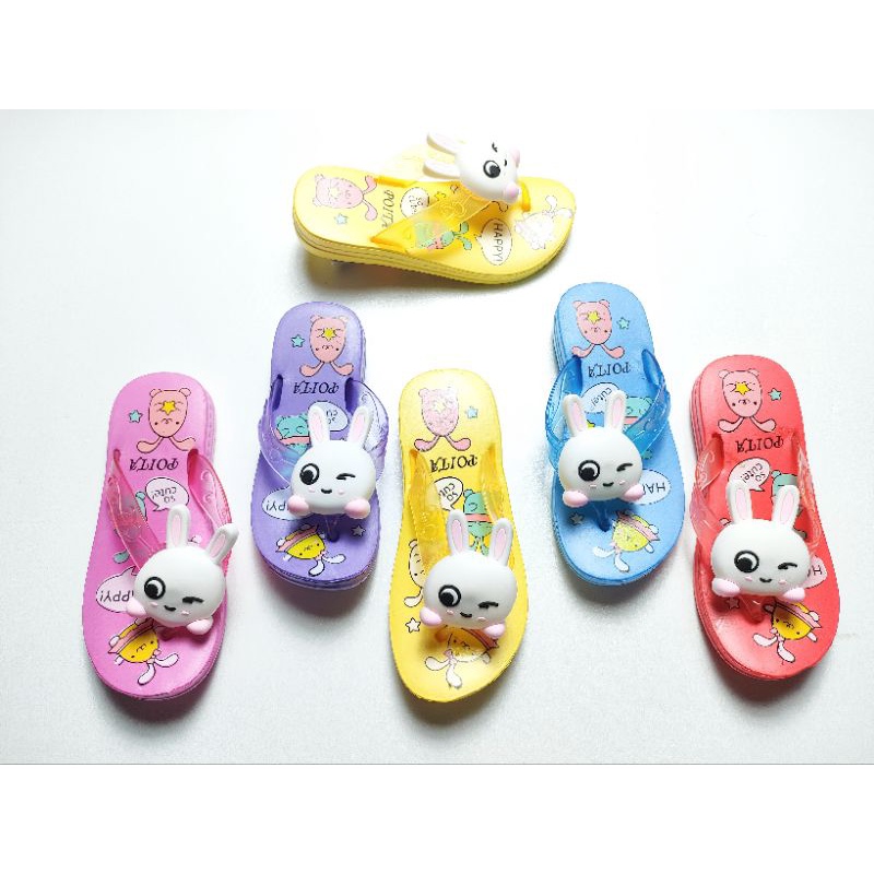 SANDAL JEPIT ANAK CEWEK BONEKA BUNNY KELINCI KARET 798-329 UKURAN 30-35