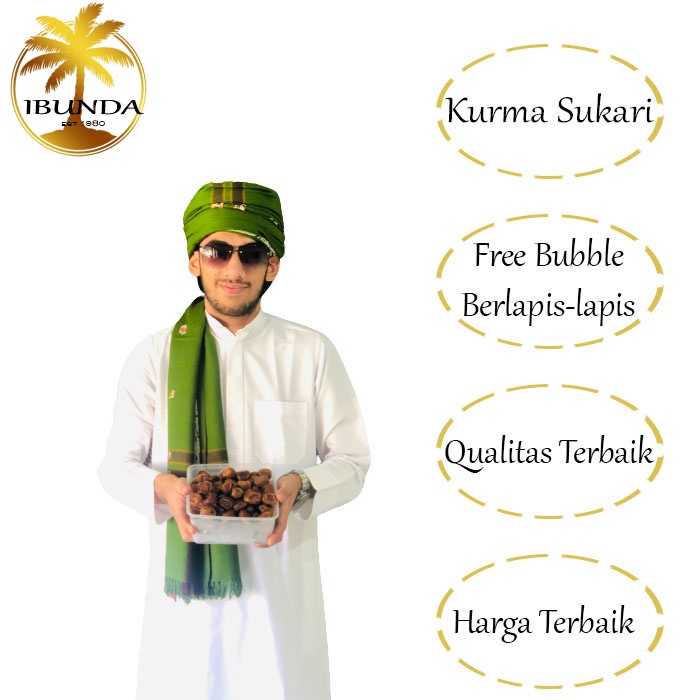 {FREE BUBBLE} Kurma Sukari Premium By Ibunda 1000gram/850gram (Ember)/500gram | 0,5Kg/1Kg