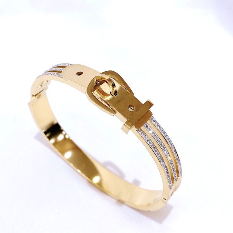 Gelang Titanium asli Rosegold Premium Quality Anti karat anti alergi Bracelet Stainless Steel 9183