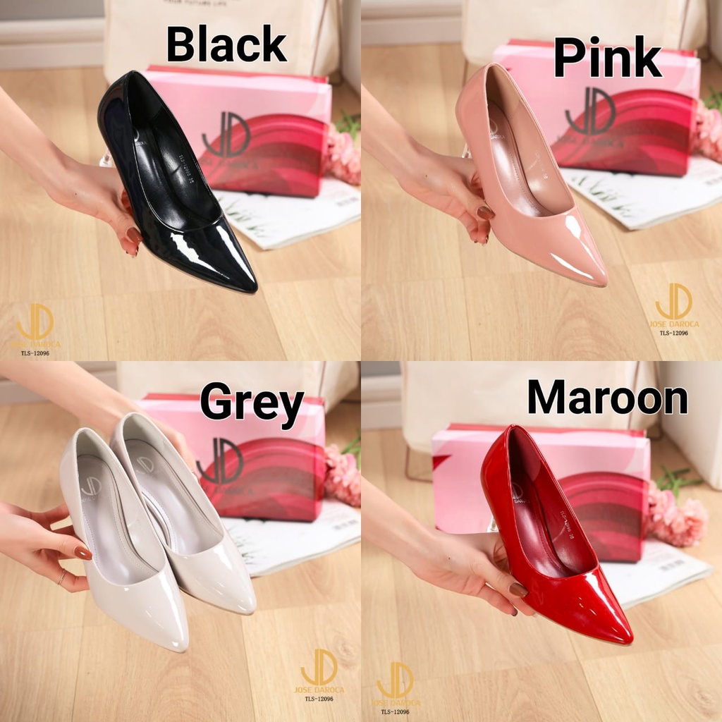 JOSE DAROCA High Heels Stiletto Shoes Kulit Glossy # TLS-12096 # ORIGINAL