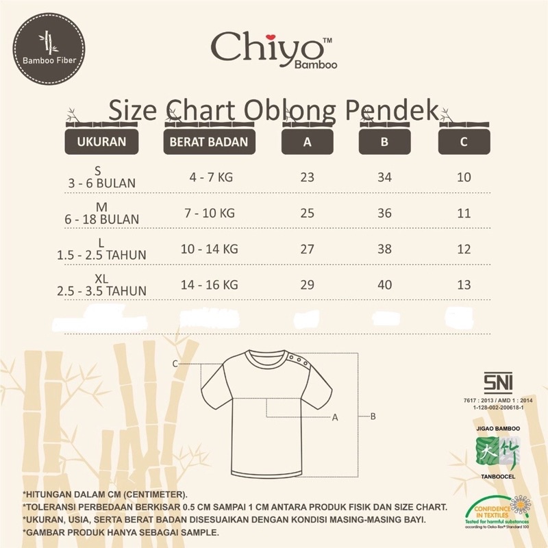 [4kg-18kg] Chiyo Stelan Pendek S/M/L Peter Rabbit BAMBOO