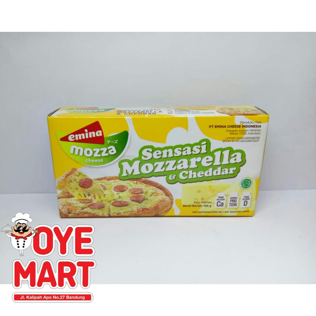 EMINA MOZZARELLA &amp; CHEDDAR CHEESE 165GR/KEJU MOZZARELLA HARGA PROMO