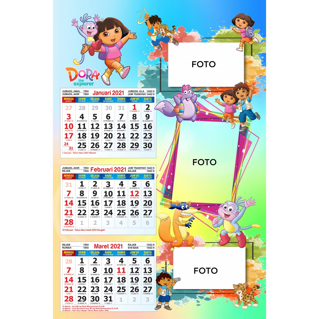 

Kalender Dinding 2021 Custom (3lembar)